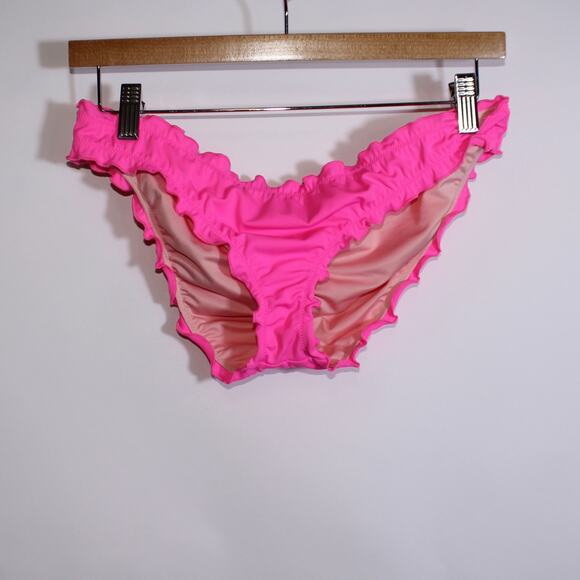 Victoria's Secret Hot Pink Bikini Bottom With Ruffles Size M - Picture 1 of 4